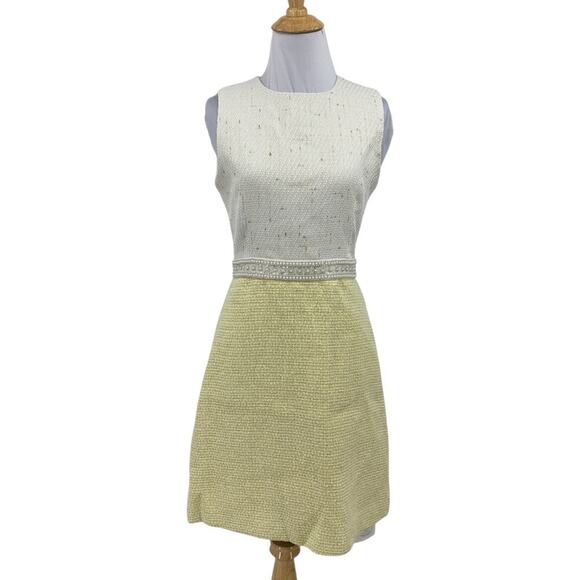 MOTF Dresses & Skirts - Motf Dress Womens XS Extra Small Two Tone Beaded Tweed Metallic Lined Back Zip